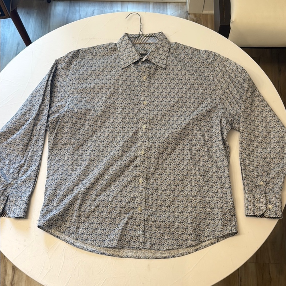 Johnston & Murphy Blue Casual Button Down Shirt